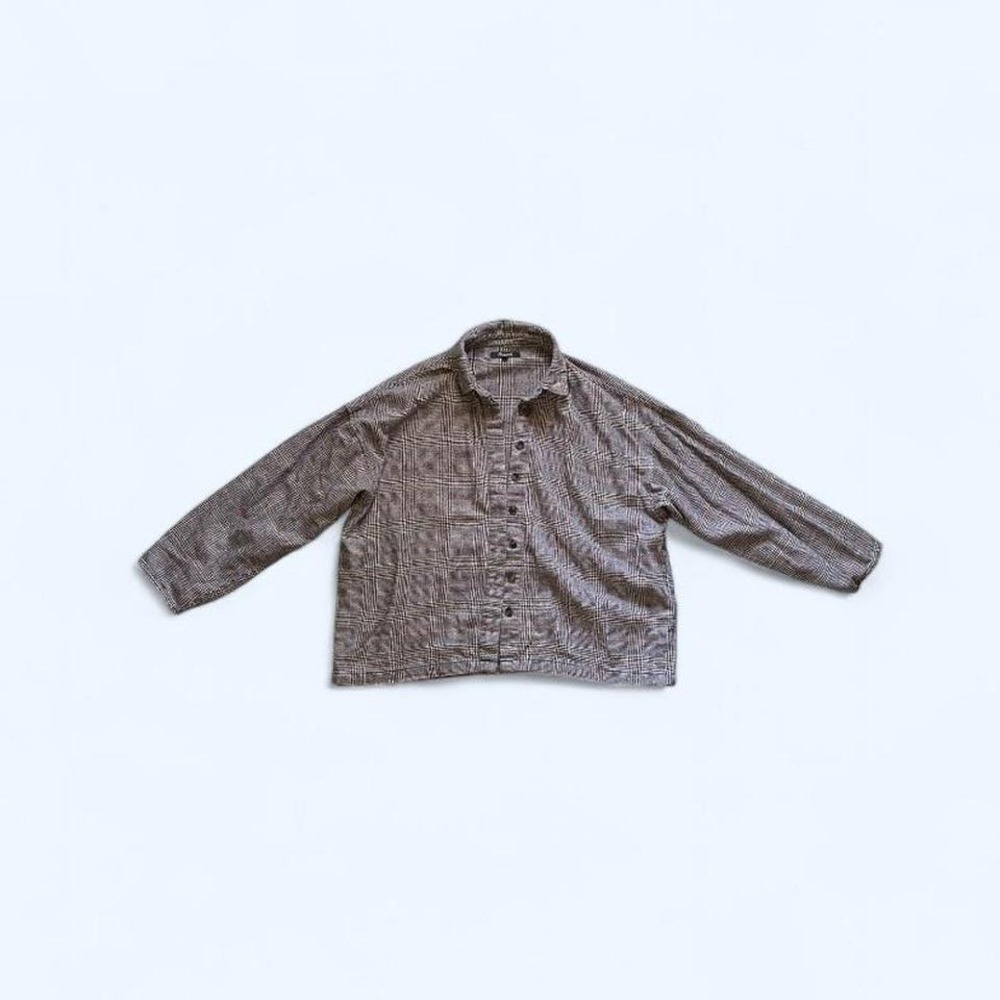 Madewell‎ plaid cropped cotton shirt Size M